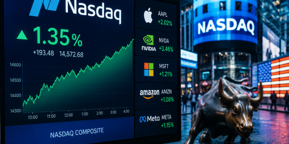 📈 Nasdaq’ta Yapay Zekâ ve Teknoloji Şirketleri Endeksi Desteklemeyi Sürdürüyor