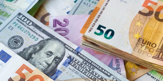Döviz piyasasında dolar yükseldi, euro geriledi